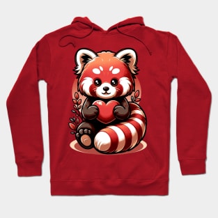 Cute Red Panda Animal Love Lovers Heart Hoodie